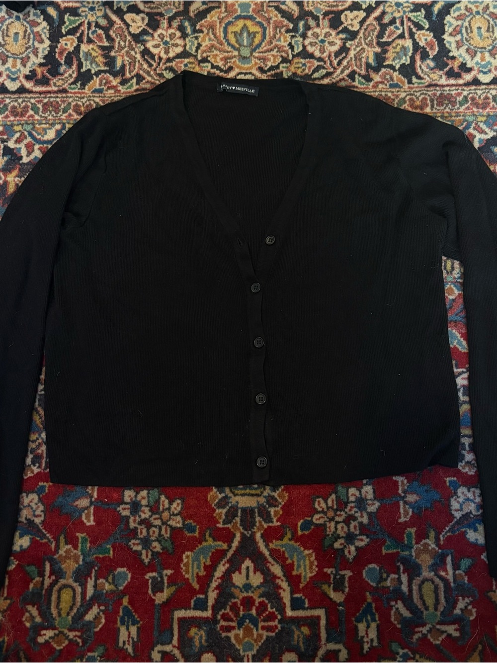Brandy Melville Black Long Sleeve Button Cardigan